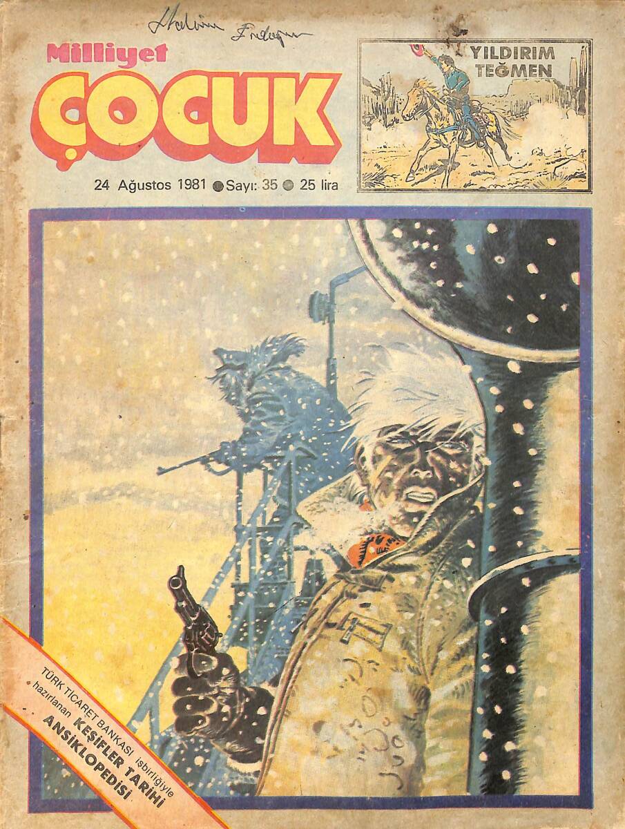 Milliyet Çocuk 24 Ağustos 1981 Sayı: 35 - Gümüş Örümcek - Tarzan - Yeni Gazete - Yıldırım Teğmen NDR97319 - 1