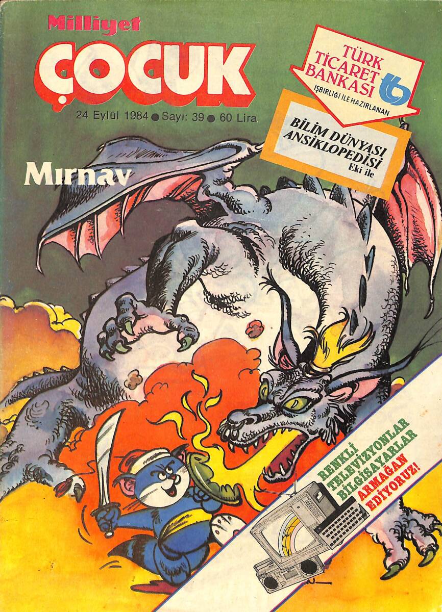 Milliyet Çocuk 24 Eylül 1984 Sayı: 39 - Red Kit - Ormanlar Kralı Robin - Bob Morane NDR98338 - 1