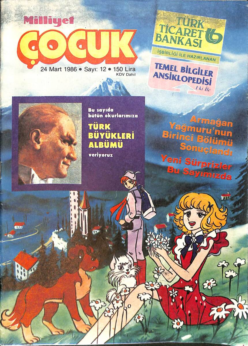 Milliyet Çocuk 24 Mart 1986 Sayı: 12 - Red Kit - Kaptan Cousteau - Şimşek Santafor NDR97410 - 1