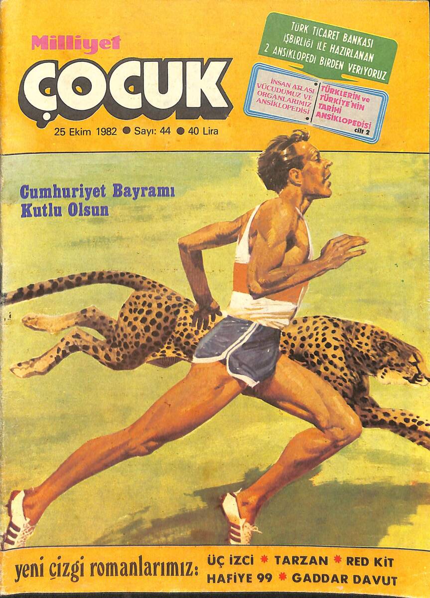 Milliyet Çocuk 25 Ekim 1982 Sayı: 44 - Red Kit - Kronos - Tarzan - Gaddar Davut - Cim Cime - Yeşil Mumya NDR98188 - 1