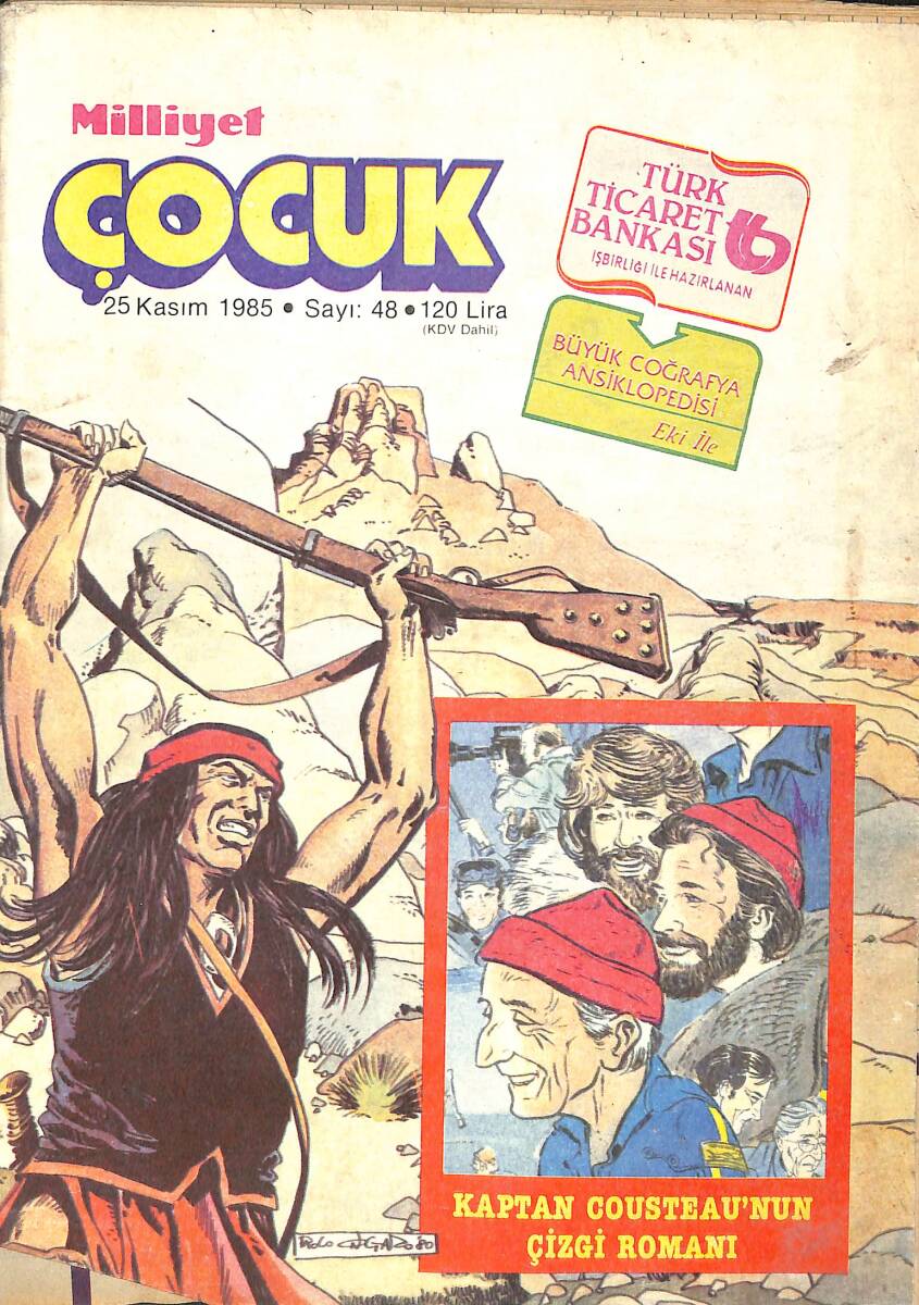 Milliyet Çocuk 25 Kasım 1985 Sayı: 48 - Red Kit - Ormanlar Kralı Robin - Kaptan Cousteau NDR97334 - 1
