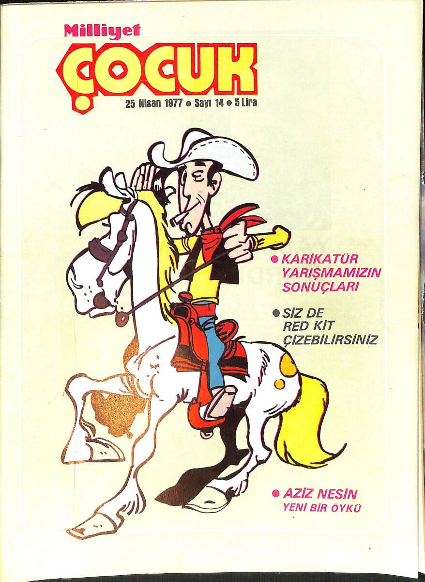 Milliyet Çocuk 25 Nisan 1977 Sayı: 14 - Uzay Çocukları - Pembe Panter - Kent Mistip Çiklet Reklamı - İlhan İrem NDR98161 - 1