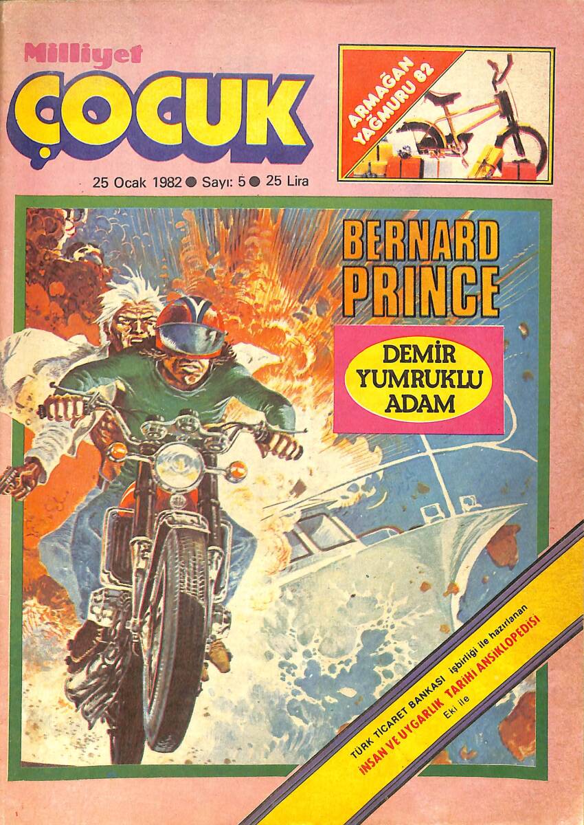 Milliyet Çocuk 25 Ocak 1982 Sayı: 5 - Red Kit - Baytekin - Tarzan - Şimşek Santrafor NDR97427 - 1