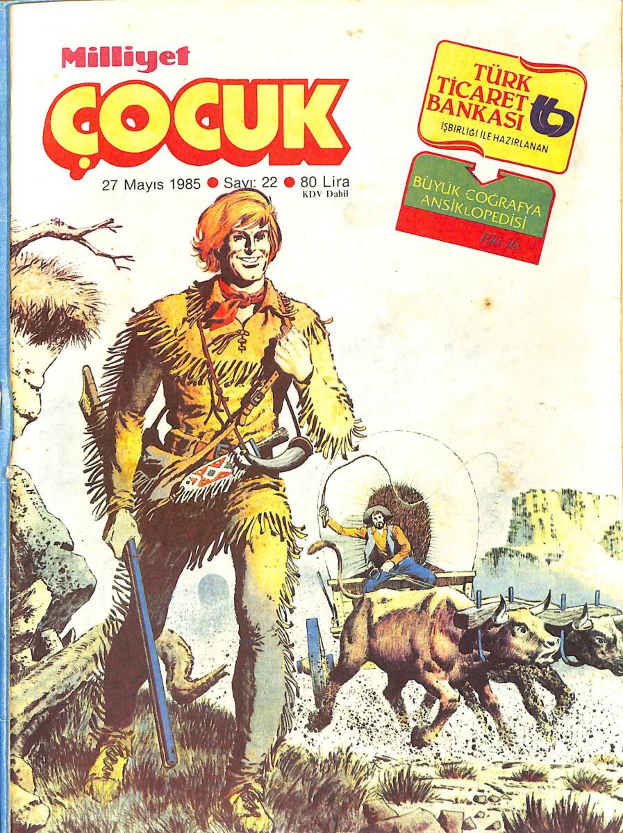 Milliyet Çocuk 27 Mayıs 1985 Sayı: 22 - Fenerbahçe Takım Posteri - Red Kit -Siyah Kısrak - Michel Platini Poster-Buffalo Bill - Beşiktaş Takım Posteri NDR98165 - 1