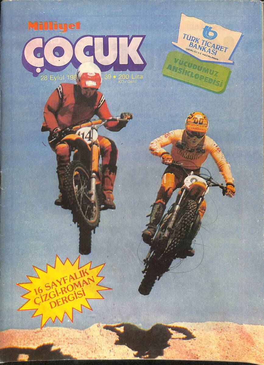 Milliyet Çocuk 28 Eylül 1987 Sayı: 39 - Michael Jackson Geri Döndü - Ten Ten Yedi Kristal - Şimşek Santrafor - Red Kit NDR98185 - 1