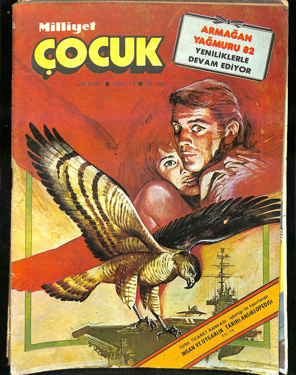 Milliyet Çocuk 29 Mart 1982 Sayı: 14 - Red Kit - Baytekin - Tarzan - Şimşek Santrafor - Bernard Prens NDR98103 - 1
