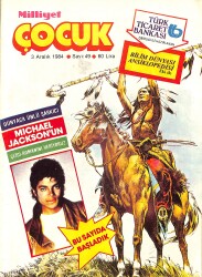 Milliyet Çocuk 3 Aralık 1984 Sayı: 49 - Red Kit - Kırk Ambar - Şimşek Santrafor - Beyaz Diş - Michael Jackson Çizgi Roman ve Mini Poster NDR98112 - Gökçekoleksiyon