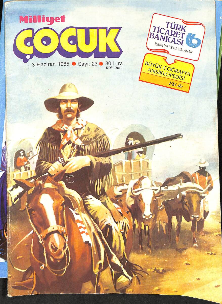 Milliyet Çocuk 3 Haziran 1985 Sayı: 23 - Red Kit - Siyah Kısrak - Şirinler - Elizabeth Taylor - Siyah Şirinler NDR98164 - 1