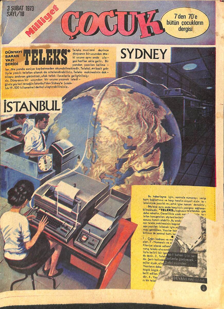 Milliyet Çocuk 3 Şubat 1973 Sayı: 18 - Ten Ten Maceraları - Albay Bum NDR97404 - 1