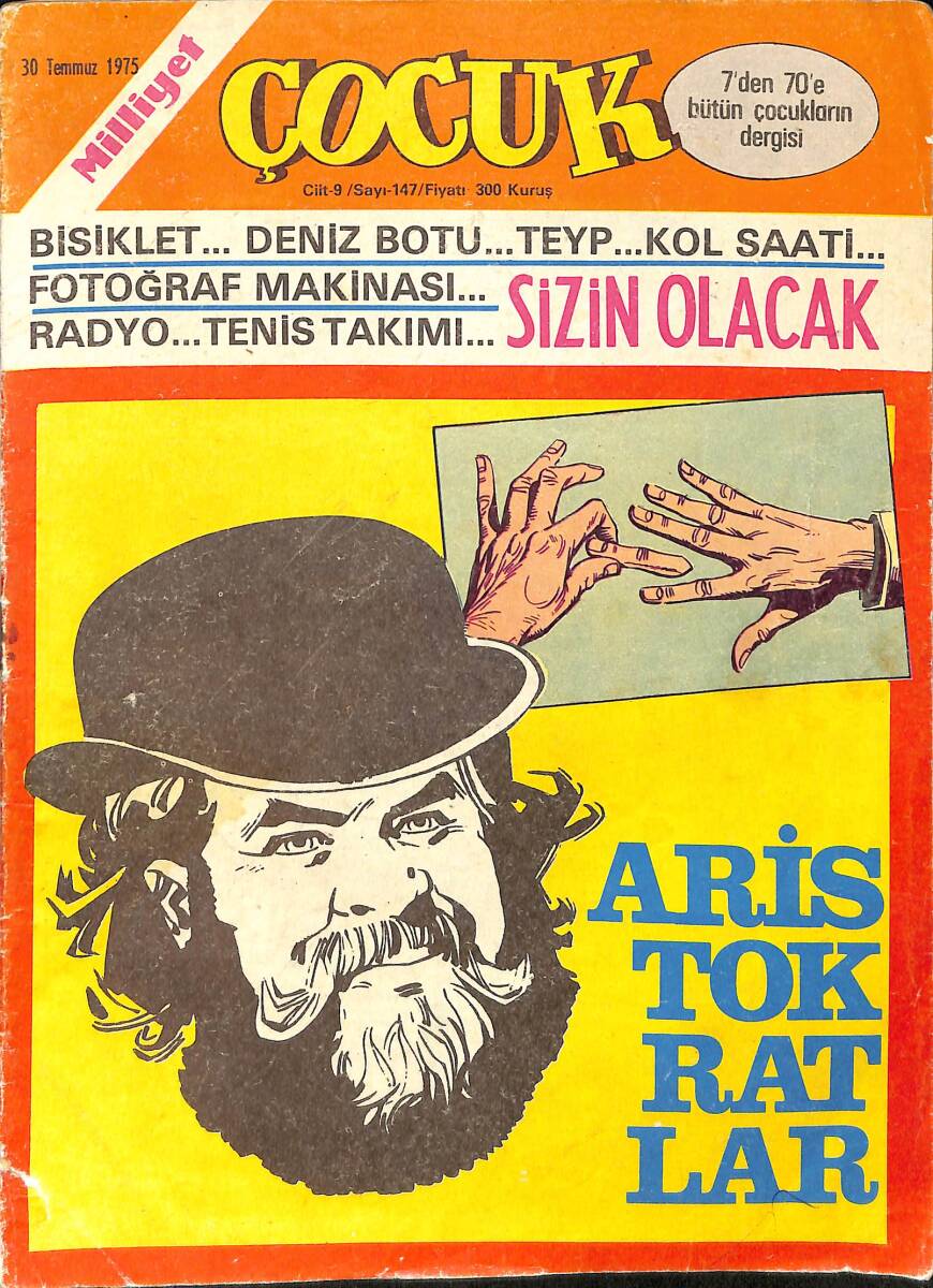 Milliyet Çocuk 30 Temmuz 1975 Sayı: 147 - Şampiyon - Kaptan Erik - Pembe Panter - Örümcek Adam - Red Kit NDR98048 - 1