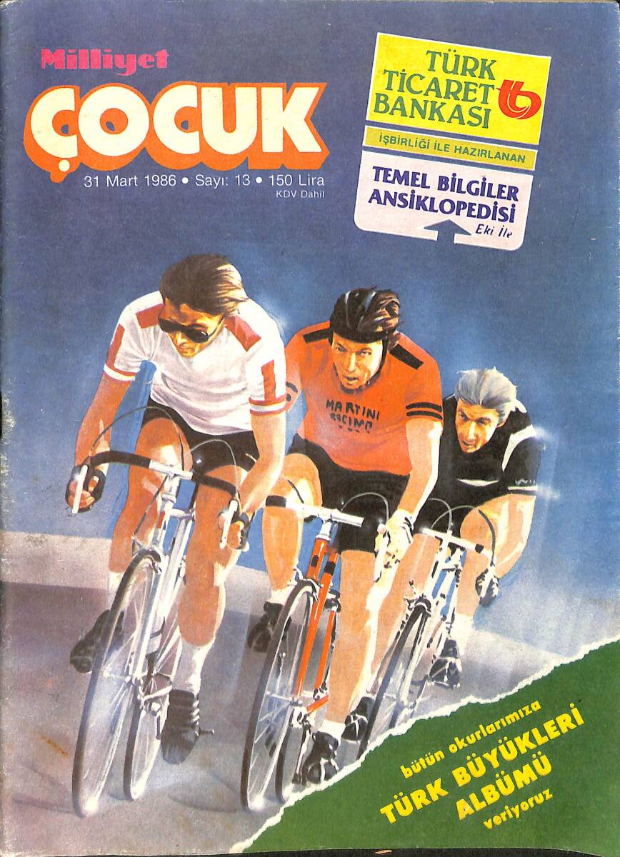 Milliyet Çocuk 31 Mart 1986 Sayı: 13 - Red Kit - Kaptan Cousteau - Şimşek Santafor NDR97409 - 1