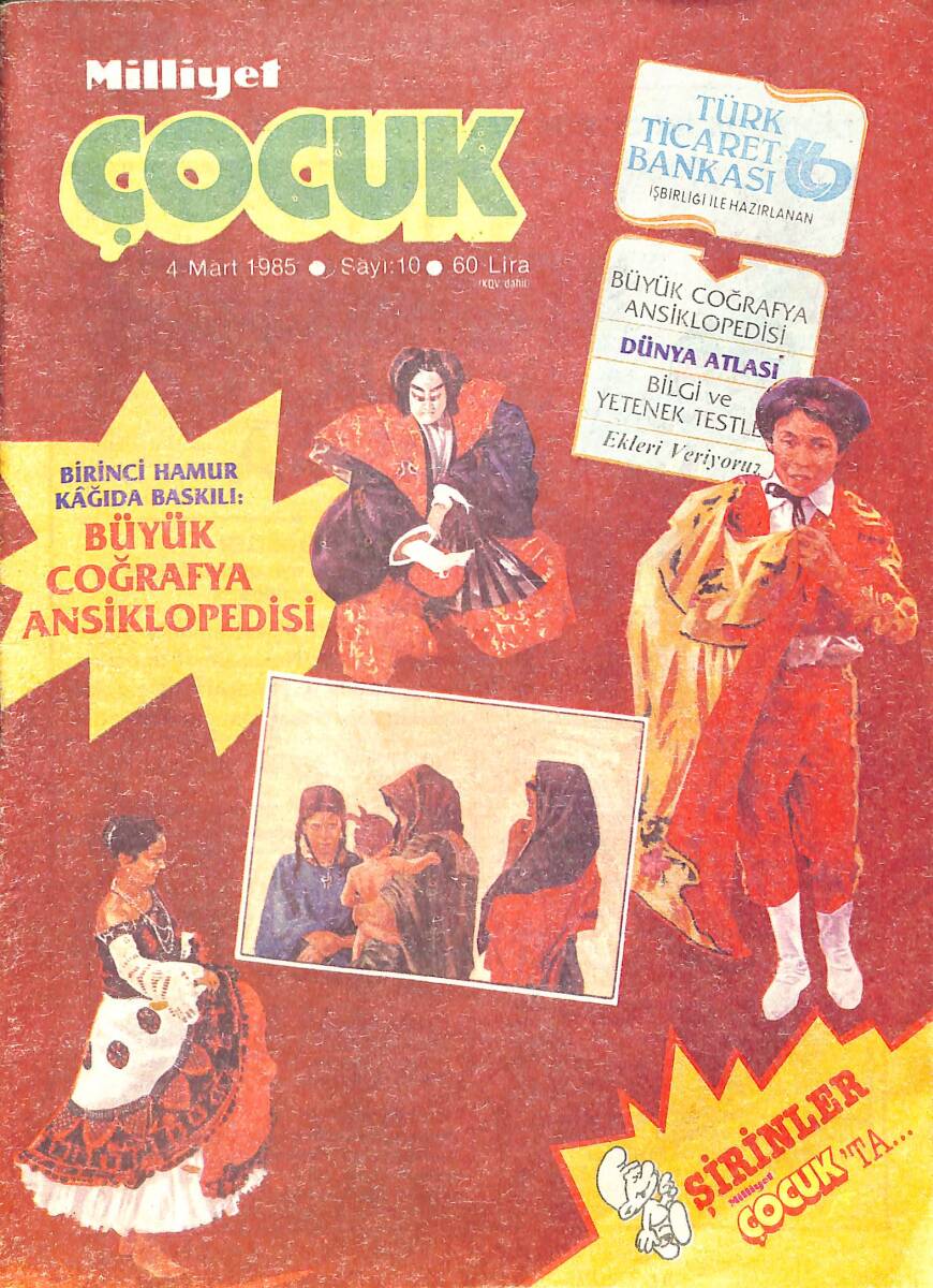 Milliyet Çocuk 4 Mart 1985 Sayı: 10 - Red Kit - Şirinler - Şimşek Santrafor NDR97327 - 1