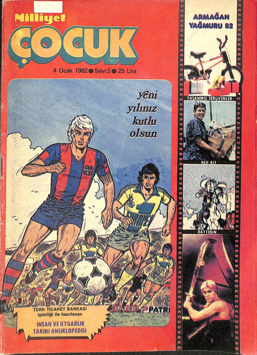 Milliyet Çocuk 4 Ocak 1982 Sayı: 2 - Red Kit - Baytekin - Tarzan - Şimşek Santrafor NDR97430 - 1