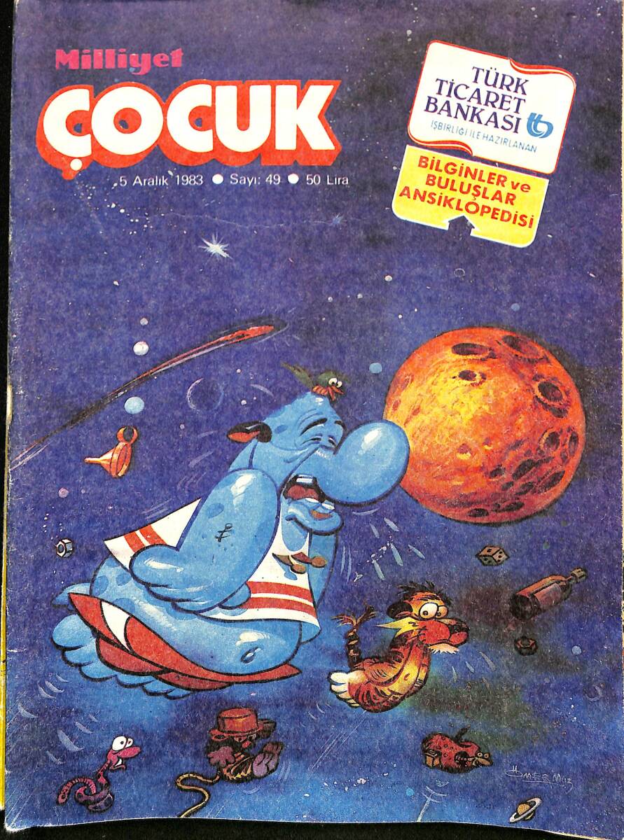 Milliyet Çocuk 5 Aralık 1983 Sayı: 49 - Siyah Kısrak - Red Kit - Bob Morane - Kırk Ambar NDR98086 - 1