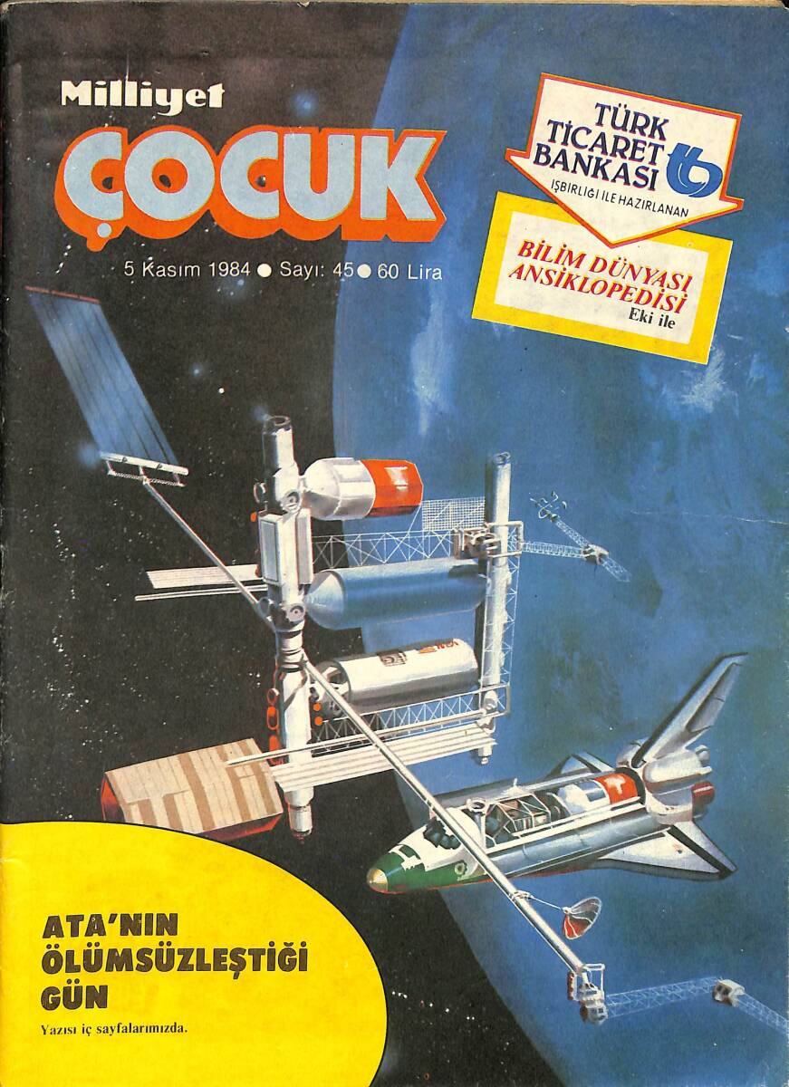 Milliyet Çocuk 5 Kasım 1984 Sayı: 45 - Red Kit - Kırk Ambar - Şimşek Santrafor - Beyaz Diş - Bob Morane NDR98108 - 1