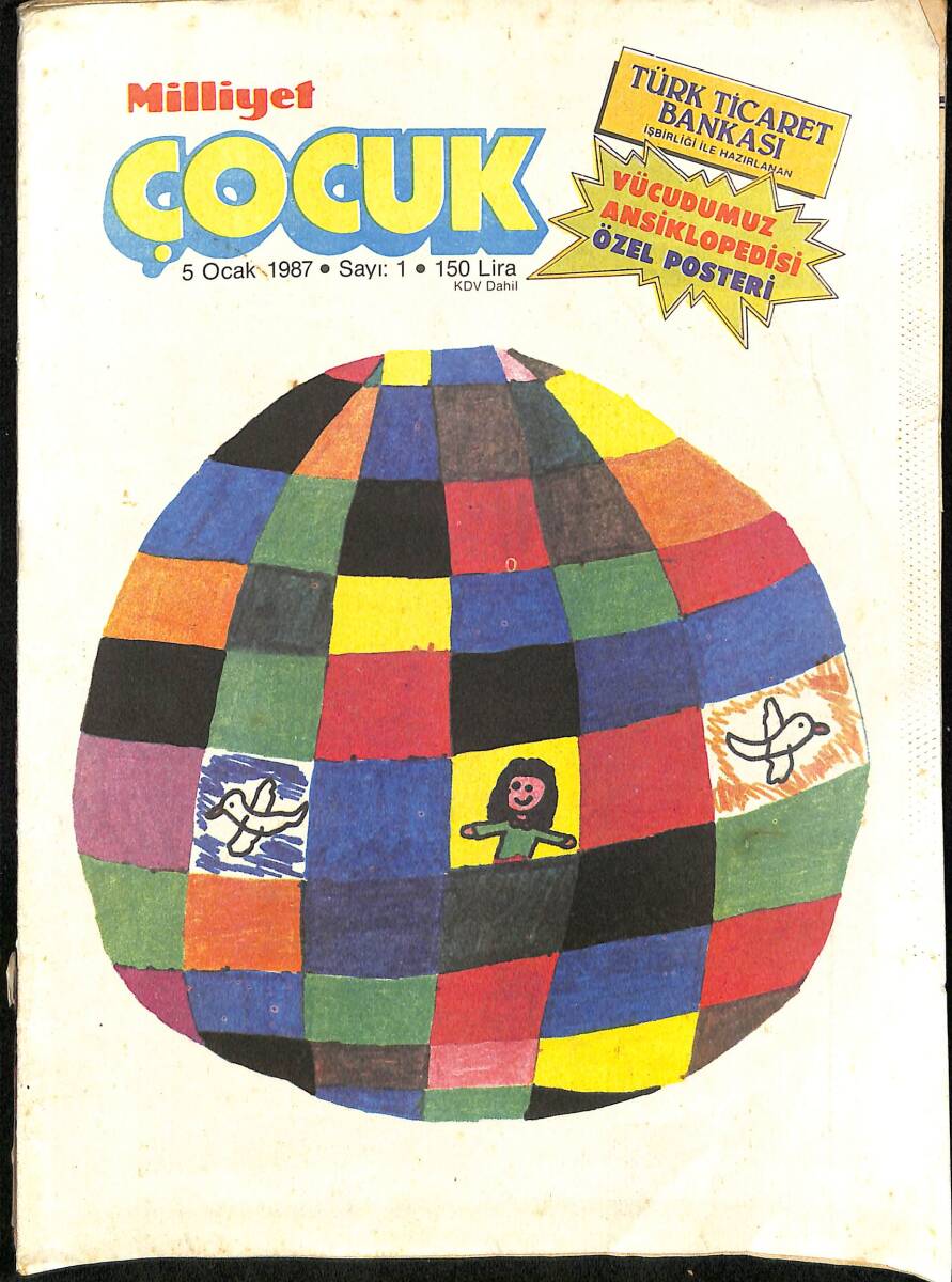 Milliyet Çocuk 5 Ocak 1987 Sayı: 1 - Mohikanların Sonu - Derya Baykal, Ekrana Veda Etti - 1986'nın En Başarılı Sanatçıları NDR98095 - 1