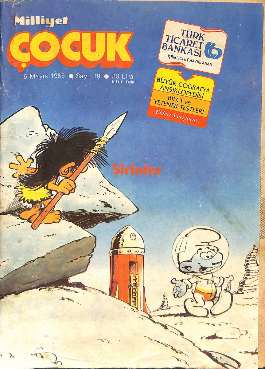 Milliyet Çocuk 6 Mayıs 1985 Sayı: 19 - Red Kit - Şirinler - Buffalo Bill NDR98060 - 1
