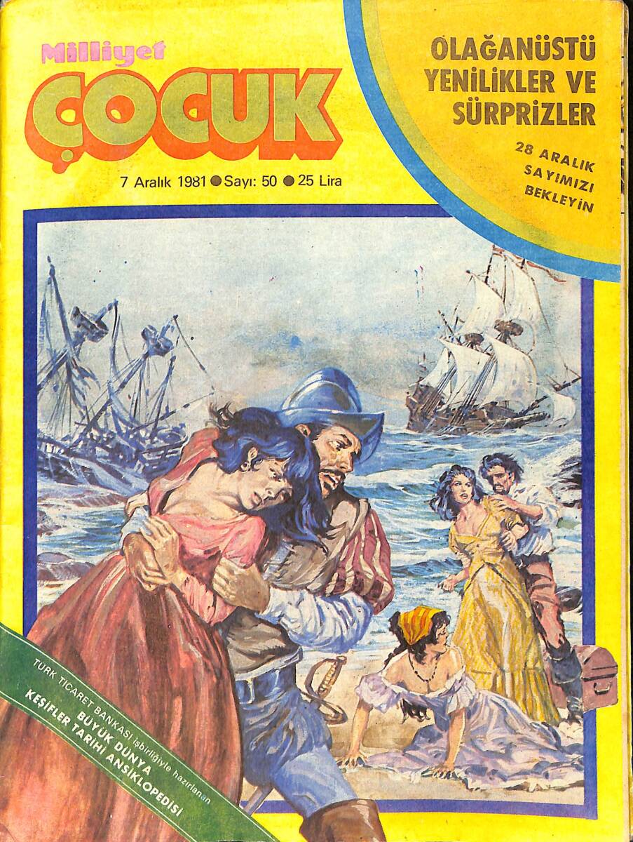 Milliyet Çocuk 7 Aralık 1981 Sayı: 50 - Red Kit - Tarzan - Demir Yumruklu Adam NDR98333 - 1
