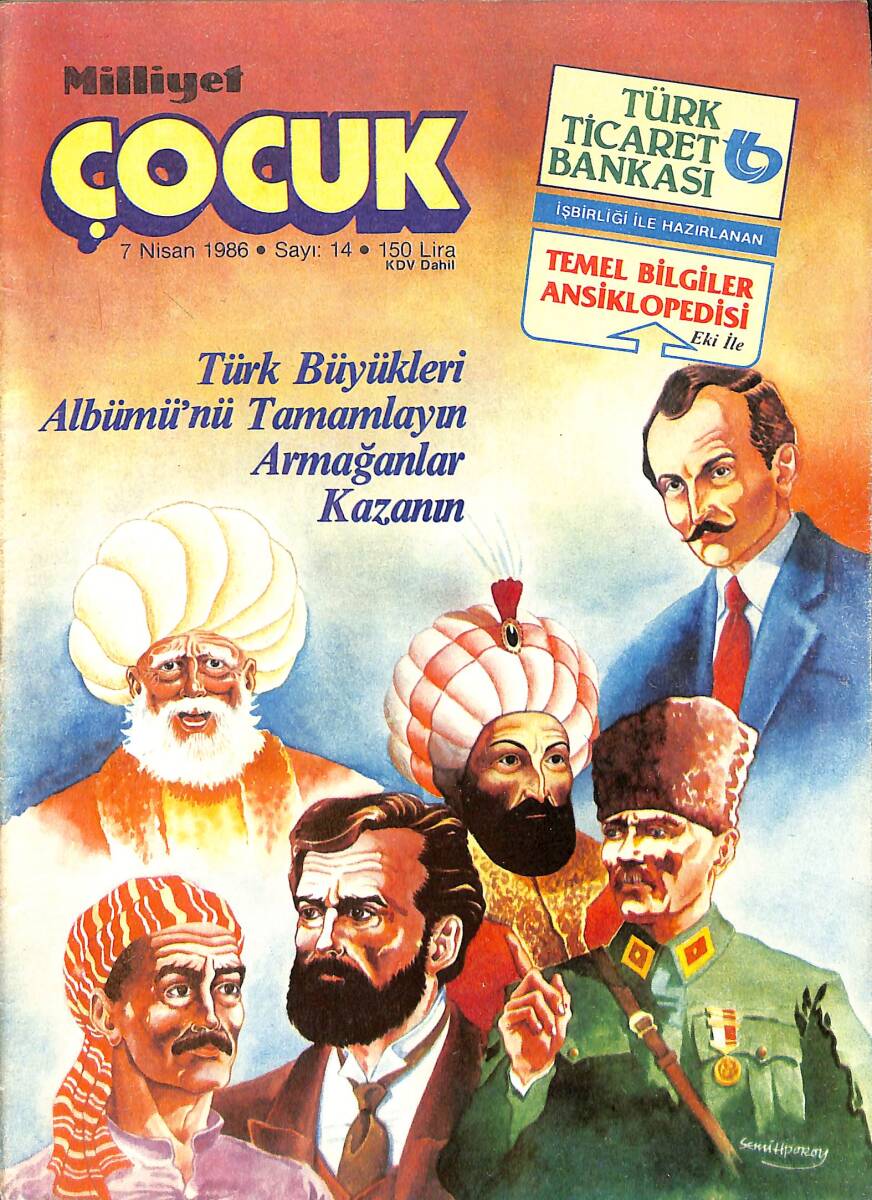 Milliyet Çocuk 7 Nisan 1986 Sayı: 14 - Red Kit - Kaptan Cousteau - Şimşek Santafor NDR97408 - 1
