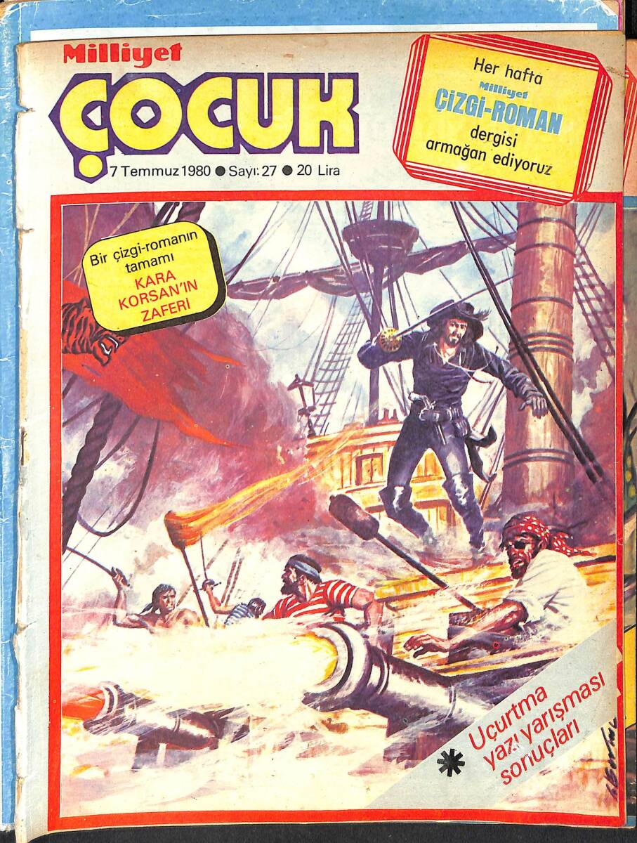 Milliyet Çocuk 7 Temmuz 1980 Sayı: 27 - Uzay Çocukları - Çizgi Roman Mevcut Değildir - Superman Balonlu Çiklet Reklamı NDR98147 - 1