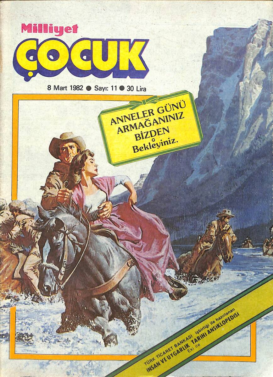 Milliyet Çocuk 8 Mart 1982 Sayı: 11 - Red Kit - Tarzan - Şimşek Santrafor NDR97379 - 1