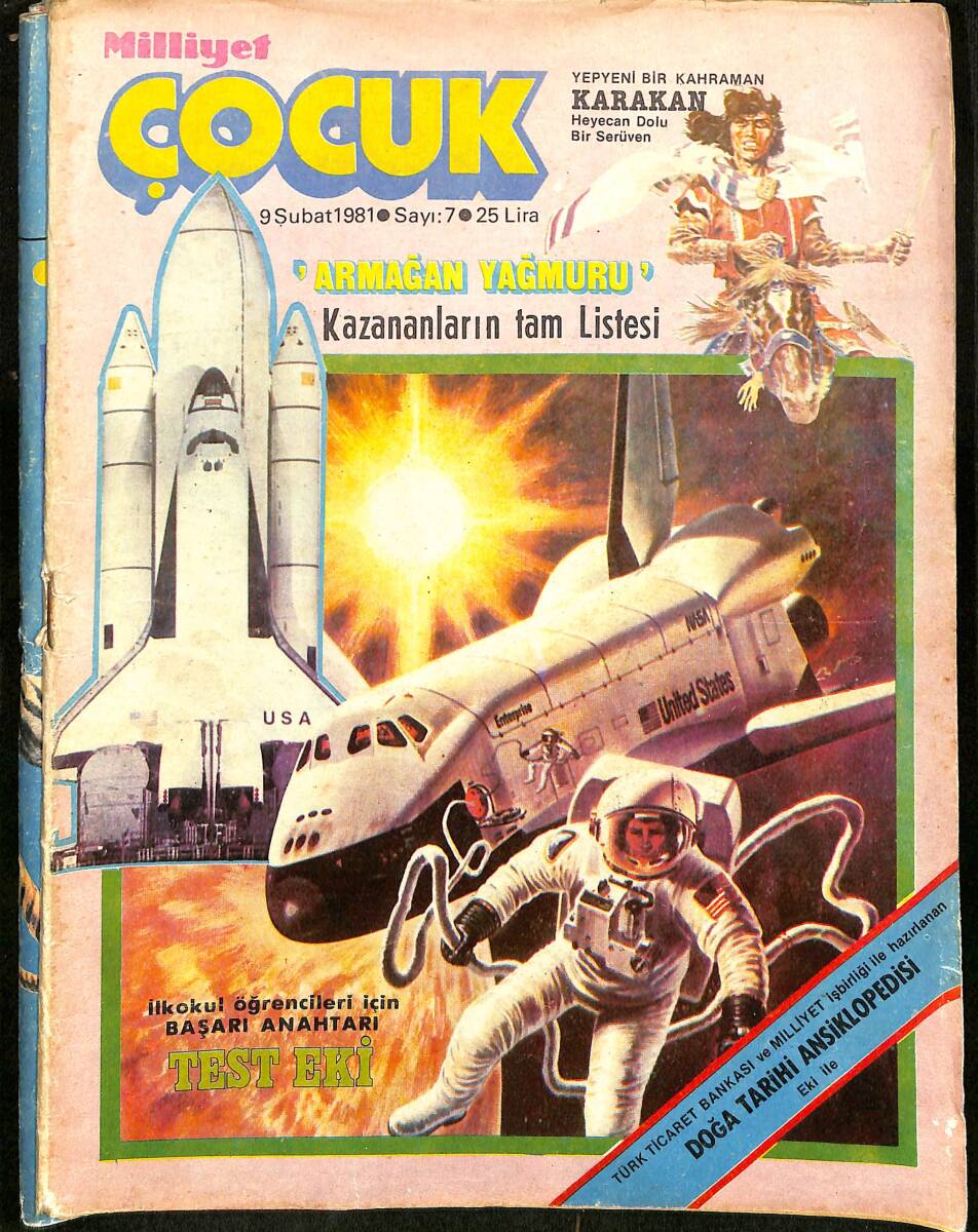 Milliyet Çocuk 9 Şubat 1981 Sayı: 7 - Red Kit - Pembe Panter - Hülya Koçyiğit - Doktor Cüneyt Arkın NDR98074 - 1