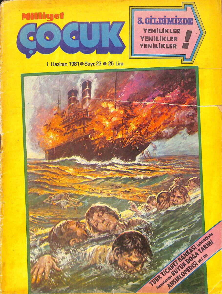 Milliyet Çocuk Dergisi 1 Haziran 1981 Sayı: 23 - Tarzan - Bir Uçak Kaçırıldı - Uzaylı Robensonlar - Yeni Gazete - Doktor Cüneyt Arkın NDR97108 - 1
