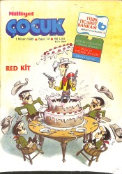 Milliyet Çocuk Dergisi 1 Nisan 1985 Sayı: 14 - Kapak: Red Kit - Şirinler - Altı Kafadar - Şimşek Santrafor - Sınıftaki Afacan NDR96035 - Gökçekoleksiyon