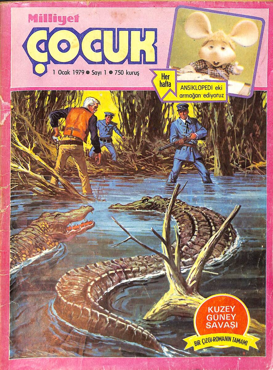 Milliyet Çocuk Dergisi 1 Ocak 1979 Sayı:1 - Pembe Panter, Jean Michael Vincent, Temel Reis (Sayfa 18'den 50'ye Geçiyor) NDRT97216 - 1