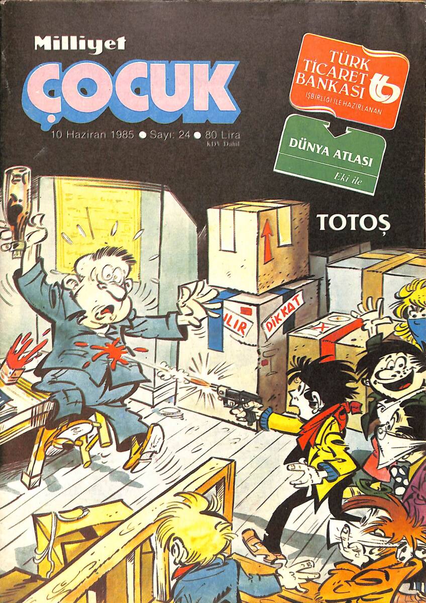 Milliyet Çocuk Dergisi 10 Haziran 1985 Sayı: 24 - Red Kit - Siyah Kısrak - Şirinler - Altı Kafadar NDR96038 - 1