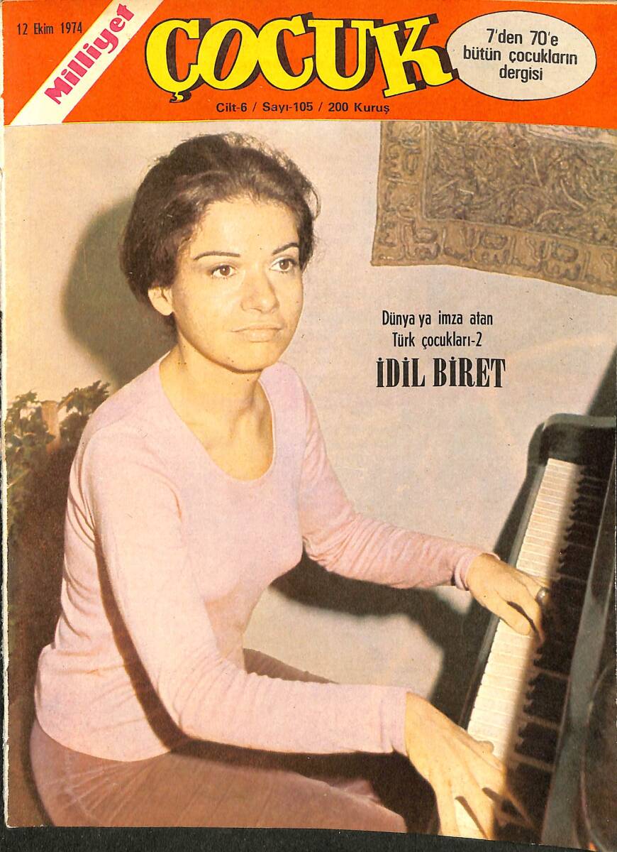 Milliyet Çocuk Dergisi 12 Ekim 1974 Sayı: 105 - Kapak: İdil Biret - Tommy Banco - Perili Motelin Esrarı - Pembe Panter - Gizli Örgüt - Kaygısızlar NDR97143 - 1