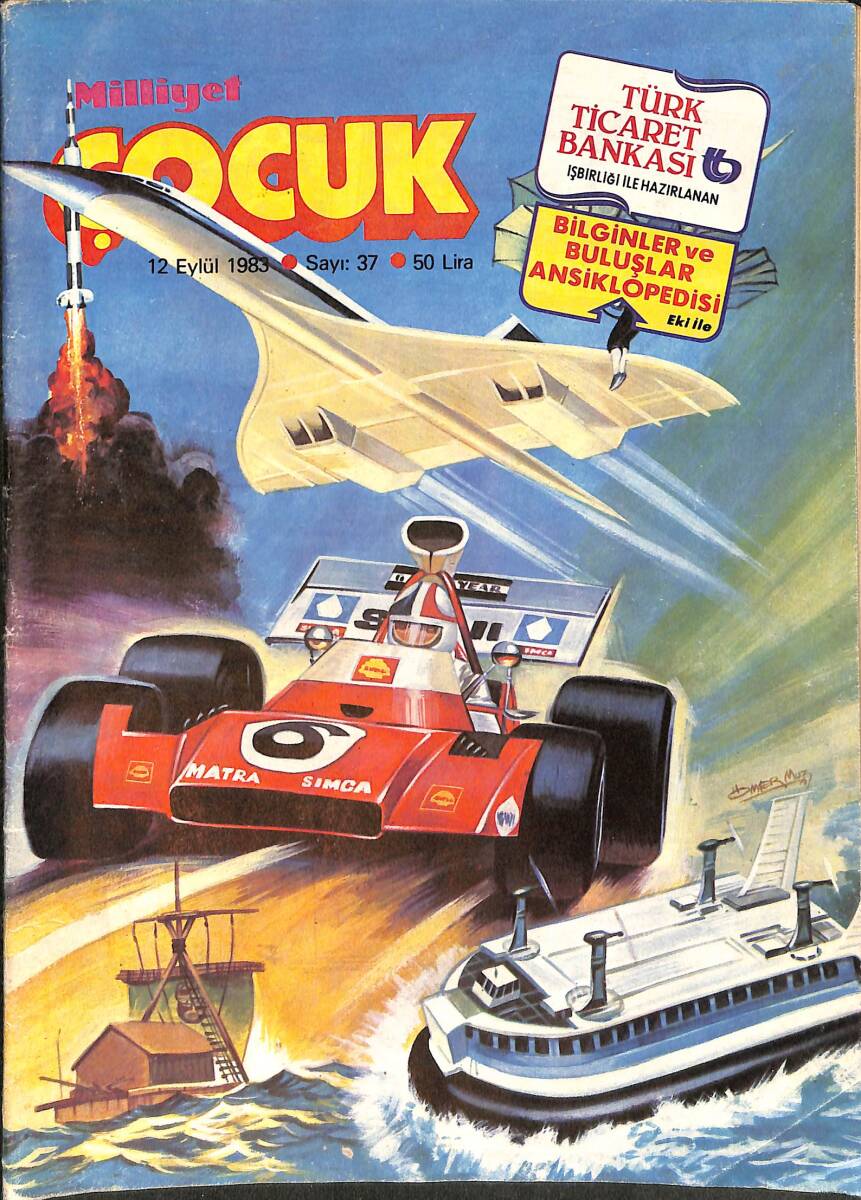 Milliyet Çocuk Dergisi 12 Eylül 1983 Sayı: 37 - Red Kit - Kaptan Hawker - Çılgınlar Ormanı - Papilio - Siyah Kırsak NDR96032 - 1