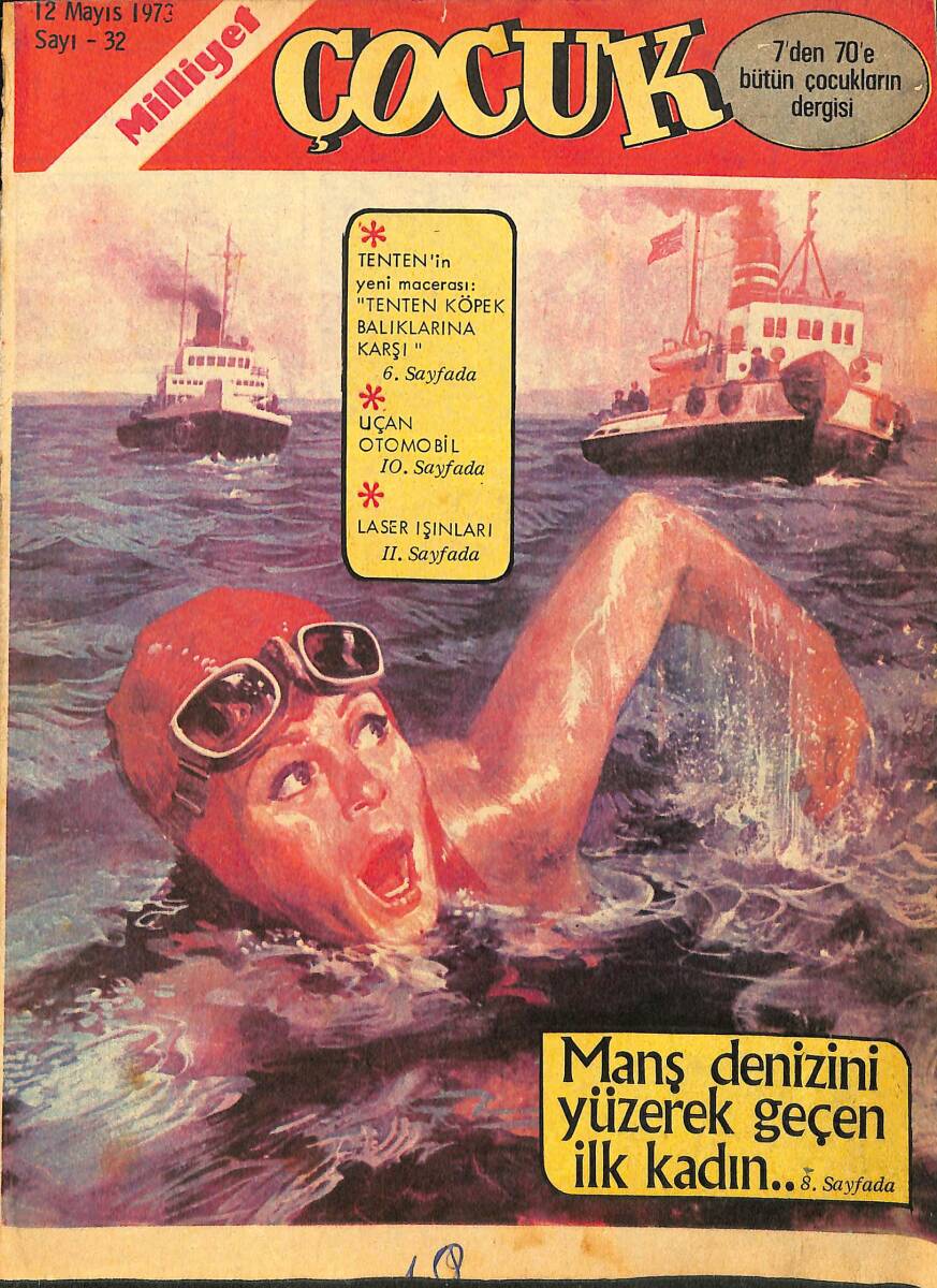 Milliyet Çocuk Dergisi 12 Mayıs 1973 Sayı: 32 - Red Kit - Ten Ten - Uçan Otomobil NDR97056 - 1