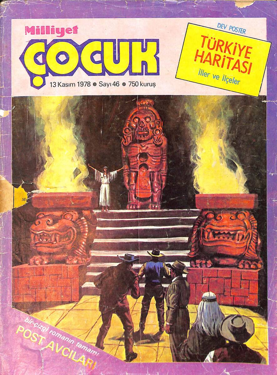 Milliyet Çocuk Dergisi 13 Kasım 1978 Sayı: 46 - Temel Reis - Uzay Çocukları - Mayne Reid 