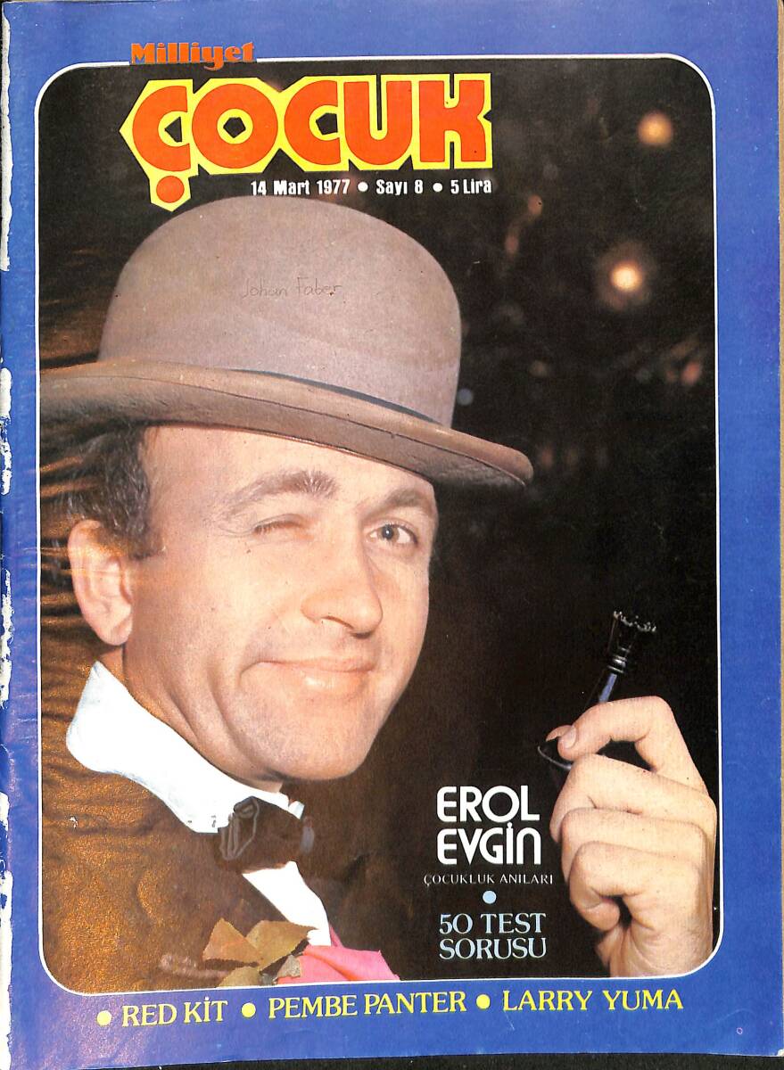 Milliyet Çocuk Dergisi 14 Mart 1977 Sayı: 8 - Kapak: Erol Evgin - Red Kit - Pembe Panter - Larry Yuma NDR97062 - 1