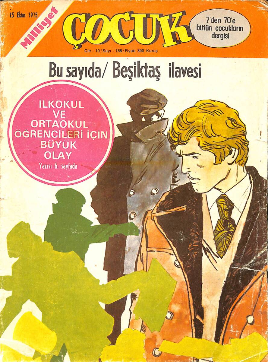 Milliyet Çocuk Dergisi 15 Ekim 1975 Sayı:158 - Aristokratlar - Red Kit 5 - Kaygısızlar - Tatlı Cadı - Pembe Panter - Şampiyon NDR95957 - 1