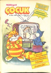Milliyet Çocuk Dergisi 16 Mart 1987 Sayı: 11 - Mohikanların Sonu - Kaptan Cousteau - Cimcime - Şirinler 