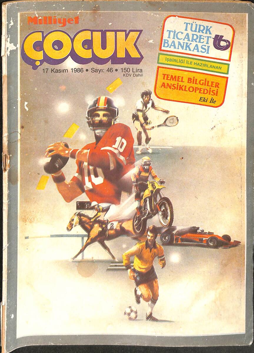 Milliyet Çocuk Dergisi 17 Kasım 1986 Sayı: 46 - Afacanlar - Ormanlar Kralı Robin - Bilmece Bulmaca - Red Kit - Dedektif Kemal - Şirinler NDR96044 - 1