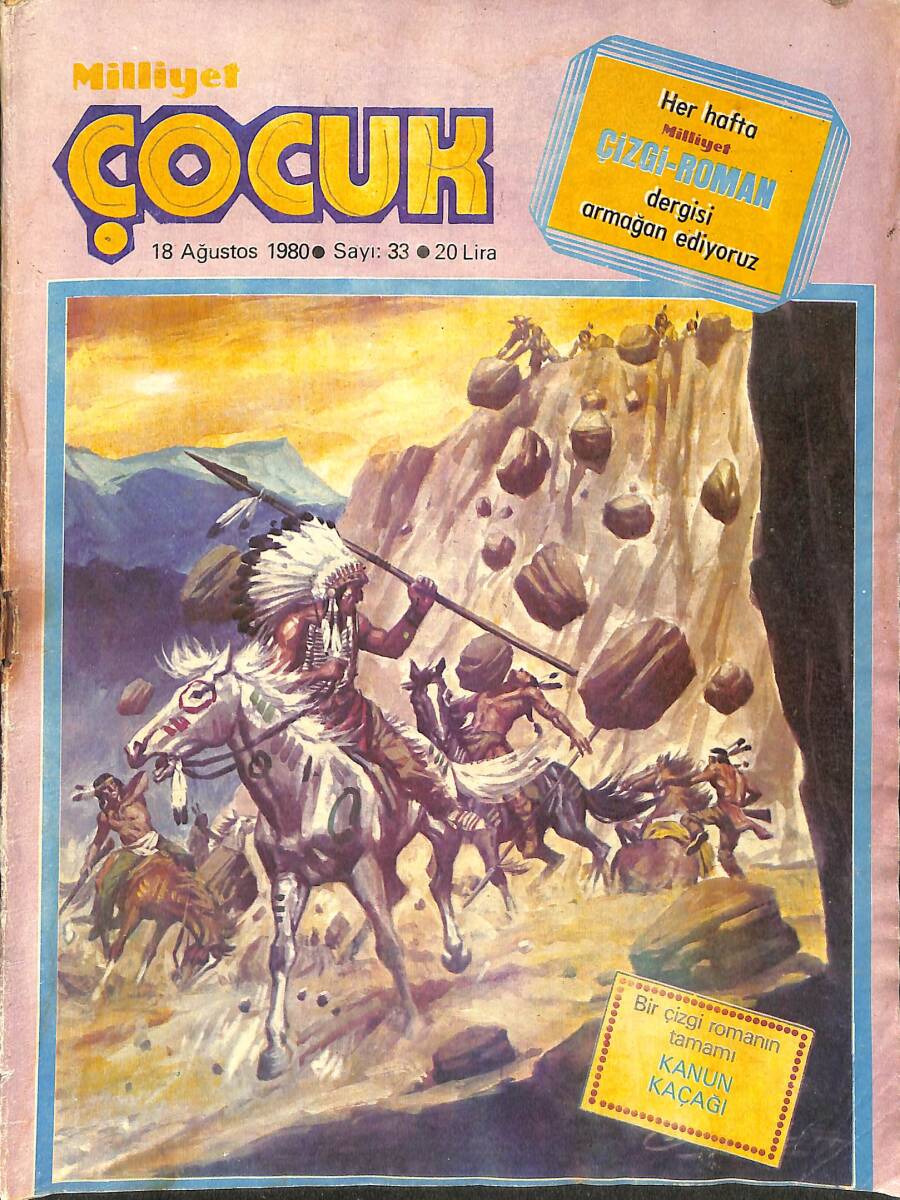 Milliyet Çocuk Dergisi 18 Ağustos 1980 Sayı: 33 - Temel Reis - Cadı Nine - Pembe Tavşan - Bir Avuç Hırsız NDR95998 - 1