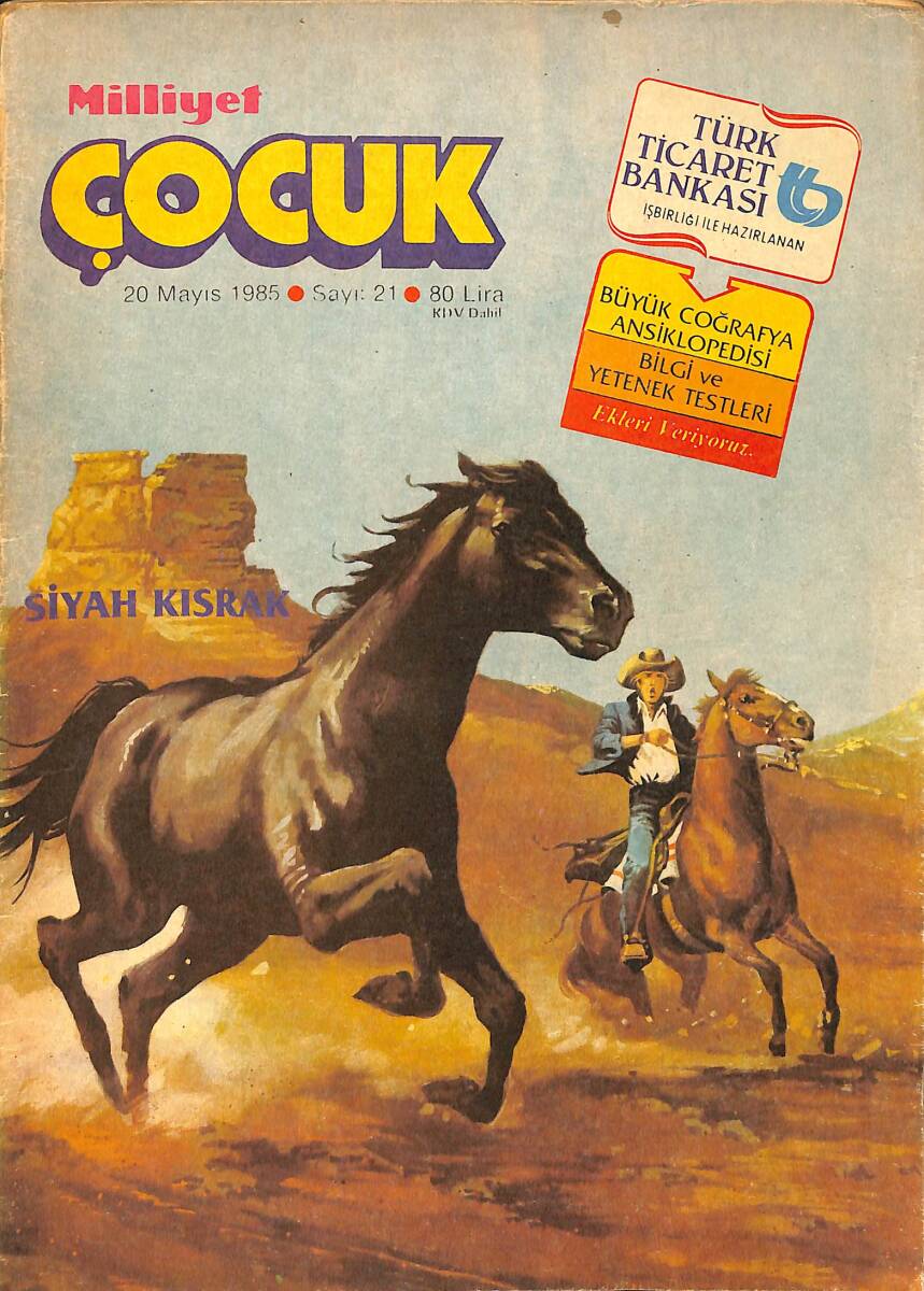 Milliyet Çocuk Dergisi 20 Mayıs 1985 Sayı: 21 - Red Kit - Şirinler 10 - Ormanlar Kralı Robin - Altı Kafadar NDR97117 - 1