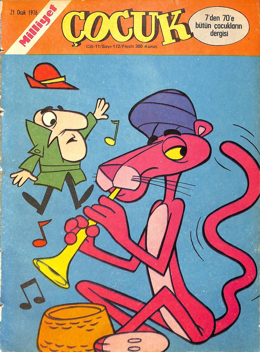 Milliyet Çocuk Dergisi 21 Ocak 1976 Sayı: 172 - Kaygısızlar - Red Kit - Tatlı Cadı - Temel Reis - Aristokratlar - Ten Ten NDR97163 - 1