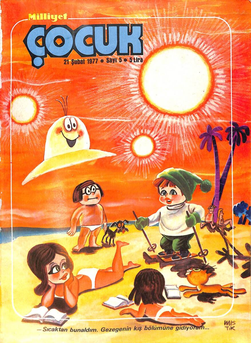 Milliyet Çocuk Dergisi 21 Şubat 1977 Sayı: 5 - Uzay Çocukları - Pembe Panter - Neşe Karaböcek - Red Kit NDR97182 - 1