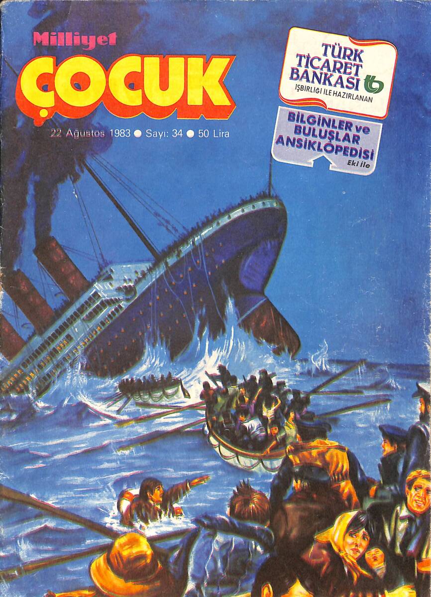 Milliyet Çocuk Dergisi 22 Ağustos 1983 Sayı: 34 - Siyah Kısrak - Red Kit - Monte Cristo - Papilio - Cimcime - Kaptan Hawker NDR96033 - 1