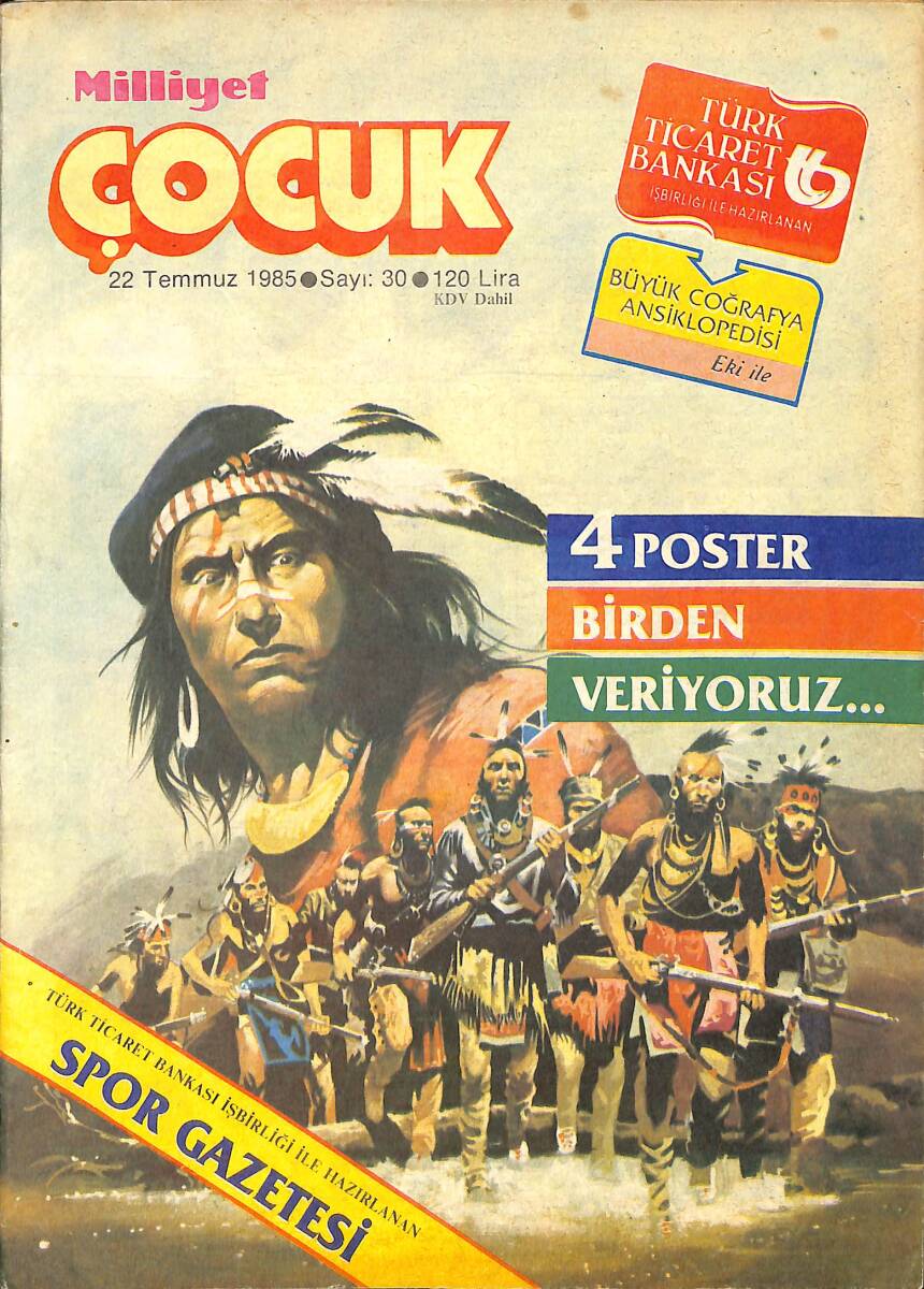 Milliyet Çocuk Dergisi 22 Temmuz 1985 Sayı:30 - Red Kit - Şirinler - Siyah Kısrak NDR99521 - 1