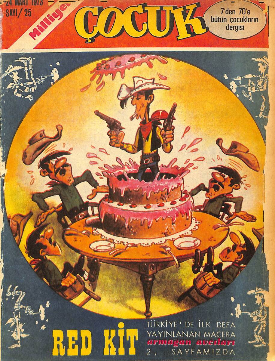 Milliyet Çocuk Dergisi 24 Mart 1973 Sayı: 25 - Red Kit - Ten Ten - Pullarla Atatürk - Albay Bum NDR97059 - 1