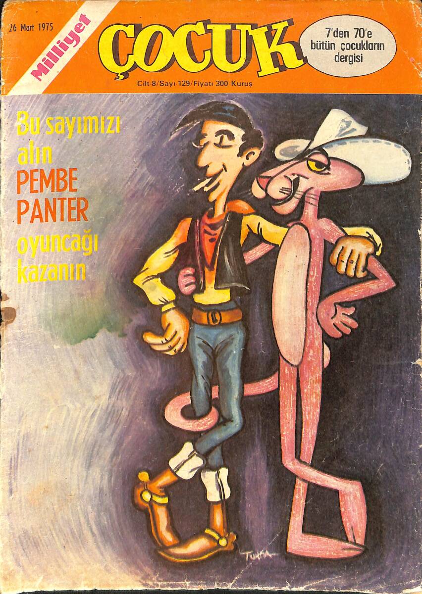 Milliyet Çocuk Dergisi 26 Mart 1975 Sayı: 129 - Şampiyon 4 - Kaptan Erik 4 - Red Kit 4 - Örümcek Adam 4 NDR97119 - 1