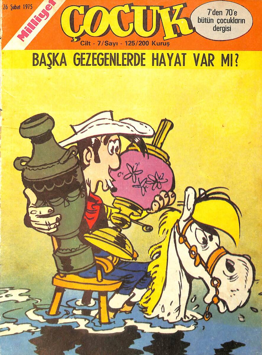 Milliyet Çocuk Dergisi 26 Şubat 1975 Sayı: 125 - Kapak: Red Kit - Albay Bum - Örümcek Adam - Pembe Panter - Kaygısızlar NDR97095 - 1