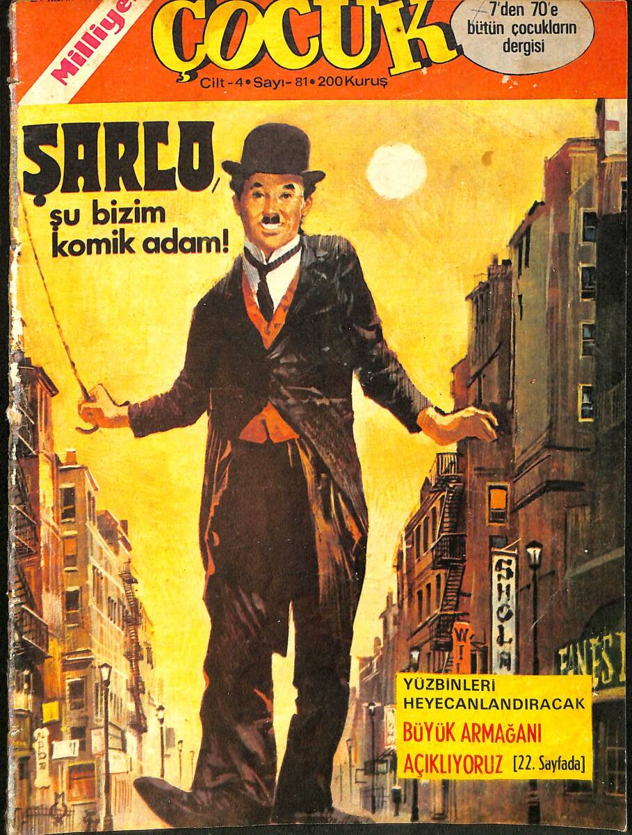 Milliyet Çocuk Dergisi 27 Nisan 1974 Sayı: 81 - Şarlo Komik Adam - Red Kit - Leydi Penelope - Zehir Hafiye NDR97073 - 1