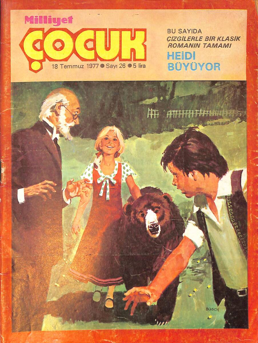 Milliyet Çocuk Dergisi 18 Temmuz 1977 Sayı:26- Larry Yuma, Johanna Spyri Heidi Büyüyor, Pembe Panter NDR97308 - 1
