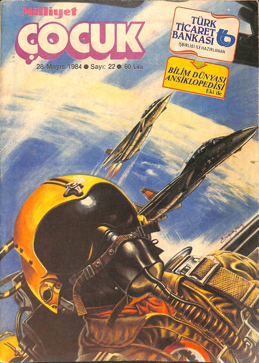 Milliyet Çocuk Dergisi 28 Mayıs 1984 Sayı: 22 - Altın Kafadar - Red Kit - Can Bartu - Kahraman Pilotlar NDR96263 - 1